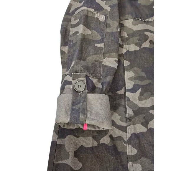 MISSGUIDED Camo Utility Jacket with Embroidered Back – Size 4 - Picture 4 of 11